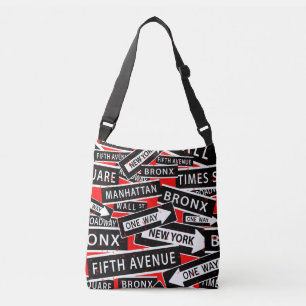 NYC Trendy Typographic Pattern Tragetaschen Mit Langen Trägern