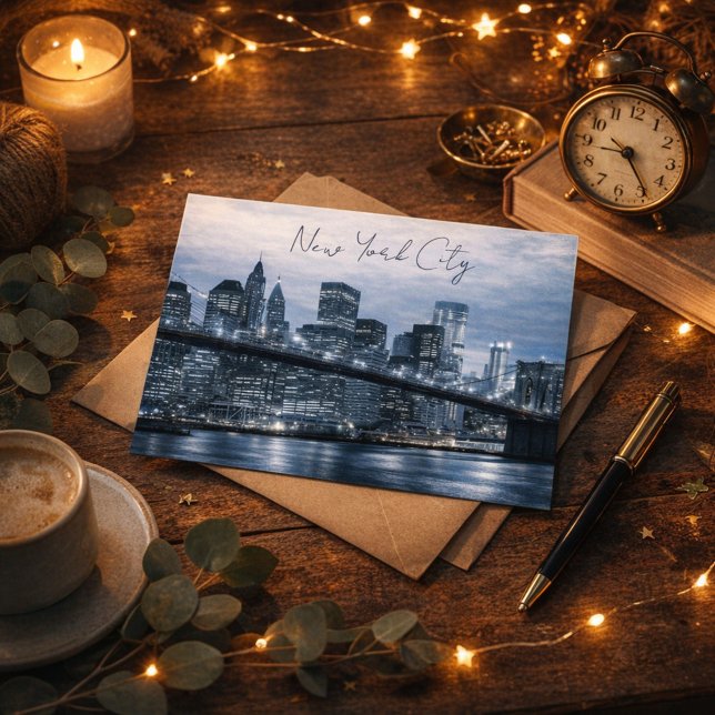 NYC Unforgettable Night Skyline  Postkarte (Von Creator hochgeladen)