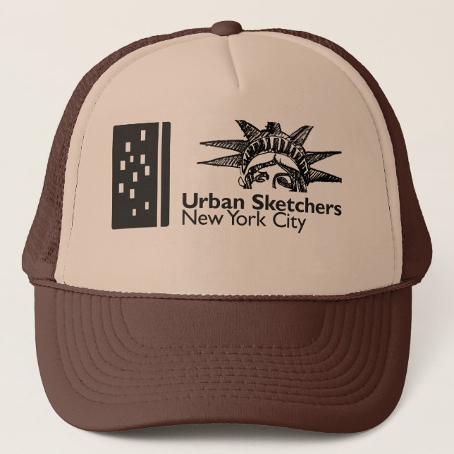 NYC Urban Sketchers Trucker Hat Truckerkappe (Vorderseite)