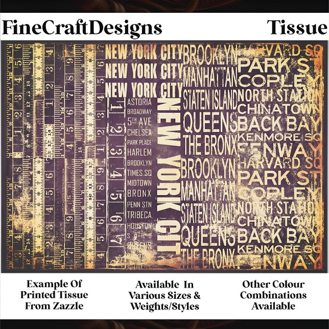 NYC Urban Typography Collage Panel FB3 Découpage Seidenpapier (Von Creator hochgeladen)