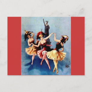NYC Vintag Ballerinas Dance Postkarte