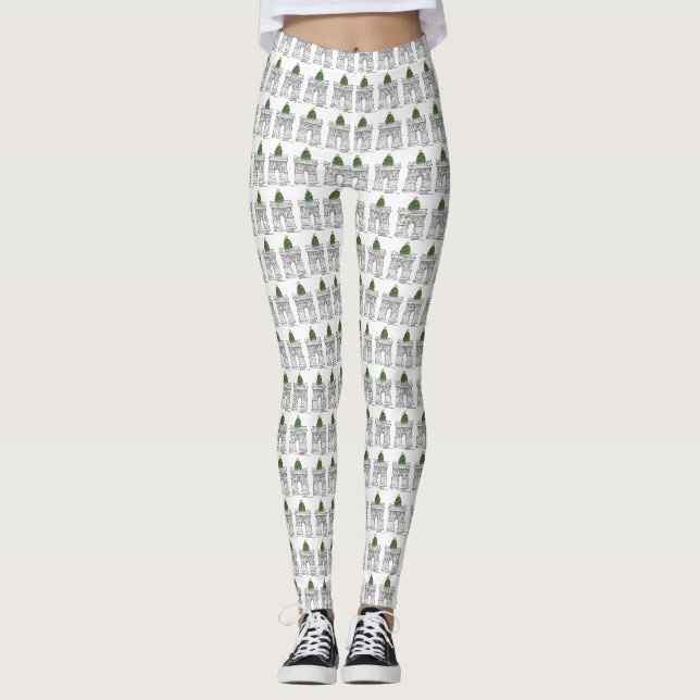 NYC Washington Square Arch Christmas Trees Legging Leggings (Vorderseite)