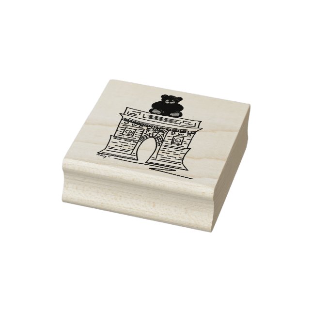 NYC Washington Square Arch Valentine's Day Bear Gummistempel (Stempel)