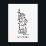 NYC Weihnachten Hanukkah Statue of Liberty Holiday<br><div class="desc">Die Postcard zeigt eine originelle Marker-Abbildung einer klassischen NYC-Sehenswürdigkeit,  die für die Ferienzeit "gekleidet" ist. Ideal,  um Weihnachten oder Hanukkah Grüße zu senden! Sehen Sie nicht,  wonach Sie suchen? Brauchen Sie Hilfe bei der Anpassung? Kontaktieren Sie Rebecca,  um etwas für Sie entworfen zu haben.</div>