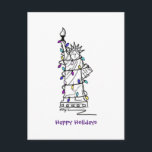 NYC Weihnachten Hanukkah Statue of Liberty Holiday<br><div class="desc">Die Postcard zeigt eine originelle Marker-Abbildung einer klassischen NYC-Sehenswürdigkeit,  die für die Ferienzeit "gekleidet" ist. Ideal,  um Weihnachten oder Hanukkah Grüße zu senden! Sehen Sie nicht,  wonach Sie suchen? Brauchen Sie Hilfe bei der Anpassung? Kontaktieren Sie Rebecca,  um etwas für Sie entworfen zu haben.</div>