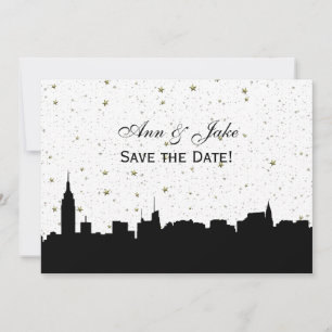 NYC Weite Silhouette DIY BG Farbe Save-the-Date We Save The Date