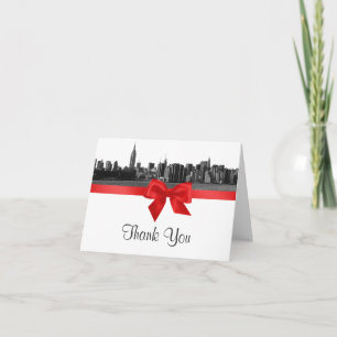 NYC Weite Skyline geätzt SW Rot Danke