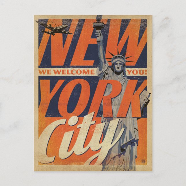 NYC - Wir heißen Sie willkommen! Postkarte (Vorderseite)