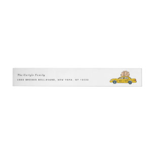 NYC Yellow Taxi Rücksendeadressen-Aufkleber