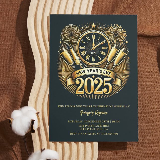 NYE 2025 Invitation Electronic New Years Eve Party (Créateur téléchargé)