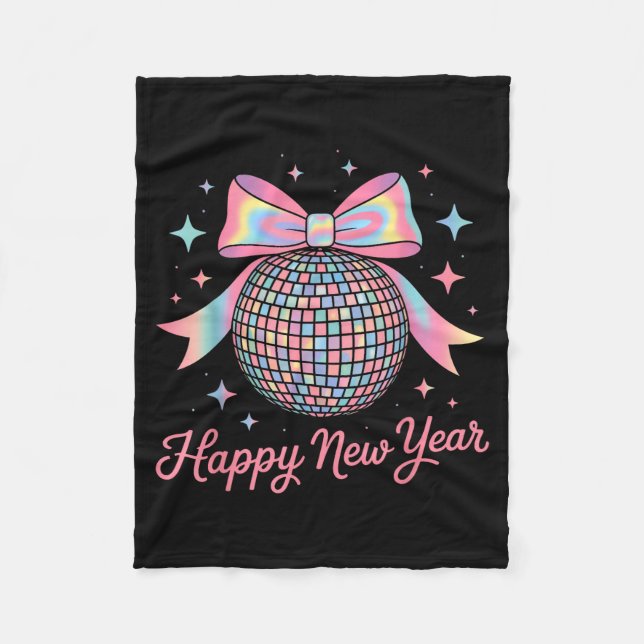 Nye Disco Ball Luxury Golden Happy New Year  Fleecedecke (Vorderseite)