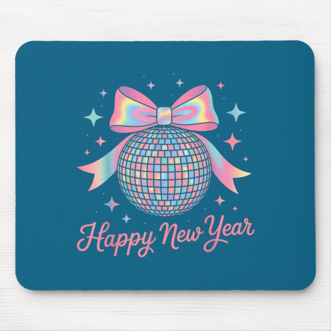 Nye Disco Ball Luxury Golden Happy New Year  Mousepad (Vorne)