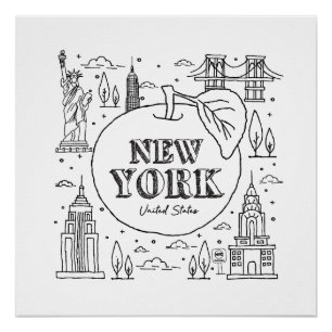 NYE New York Vacation Souvenirs NYC Geschenk Poster