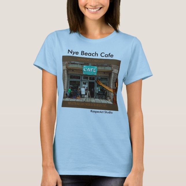 Nye Strand-Café-Damen-T-Shirt T-Shirt (Vorderseite)