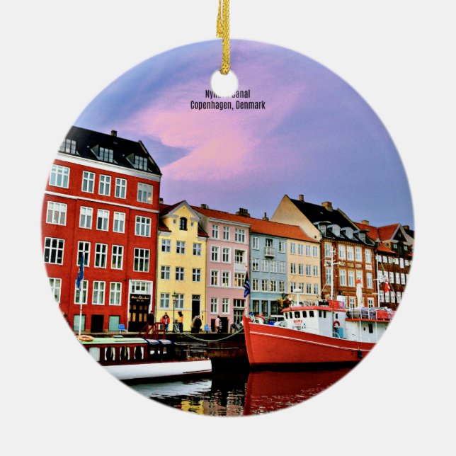 Nyhavn Canal, Kopenhagen, Dänemark Keramik Ornament (Hinten)