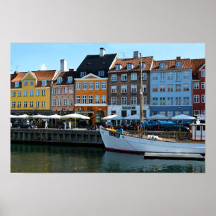 Nyhavn Harbour, Kopenhagen, Dänemark Poster