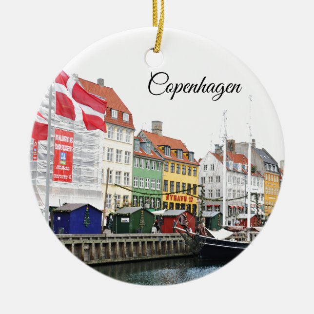Nyhavn Kanal in Kopenhagen, Danmark Keramikornament (Vorne)