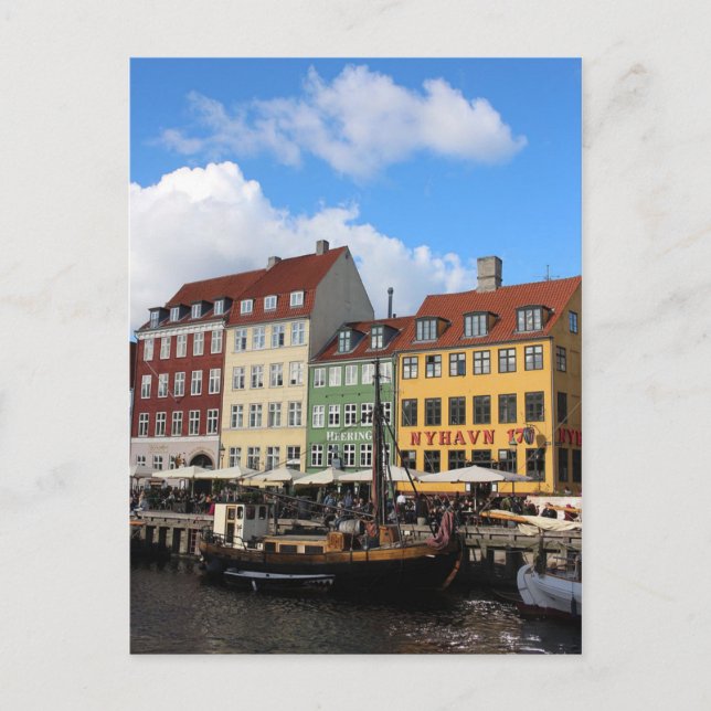 Nyhavn Kopenhagen Dänemark Postkarte (Vorderseite)