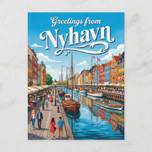 Nyhavn-Wasserfront Dänemark Postkarte
