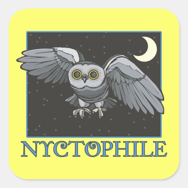 Nyktophil Quadratischer Aufkleber (Vorderseite)
