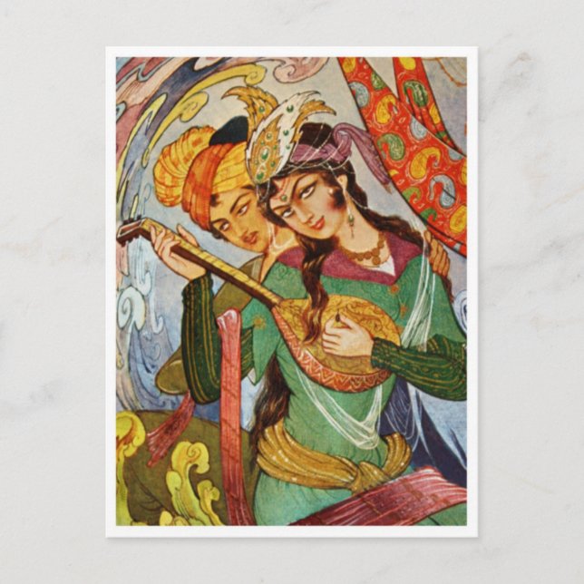 Nymph mit Sesar und ihre Lieblingspostkarte Postkarte (Vorderseite)