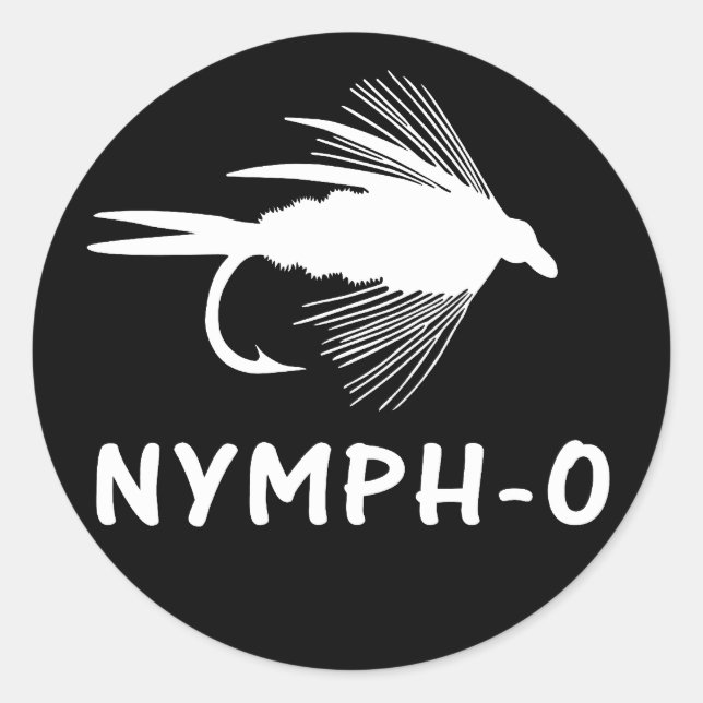 Nymph-O-Fliegenfischer Runder Aufkleber (Vorderseite)
