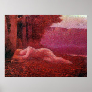 Nymph Schlafen am Boden von Alphonse Osbert Poster