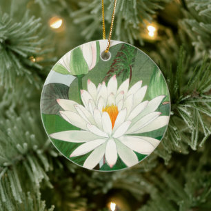 Nymphaea lotus, Baum Keramik Ornament