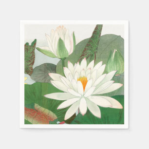 Nymphaea lotus, japanischer Holzschnitt, 1917 Serviette