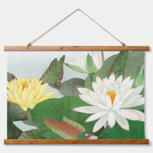 Nymphaea lotus, japanischer Holzschnitt, 1917 Wandteppich Mit Holzrahmen