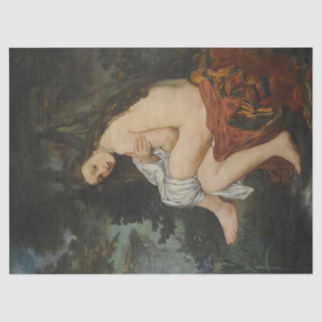 Nymphe überrascht von Edouard Manet Seidenpapier (Vorderseite)