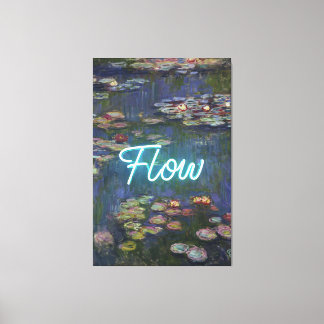 Nymphéas Remix – Néon « FLOW » Art mural et Cadeau