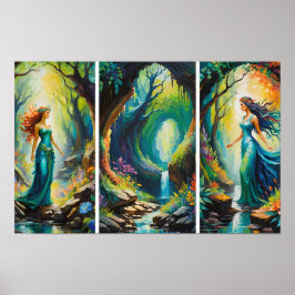 Nymphen des Waldes Poster