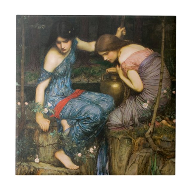 Nymphen, die den Kopf von Orpheus-Fliese finden Fliese (Vorderseite)