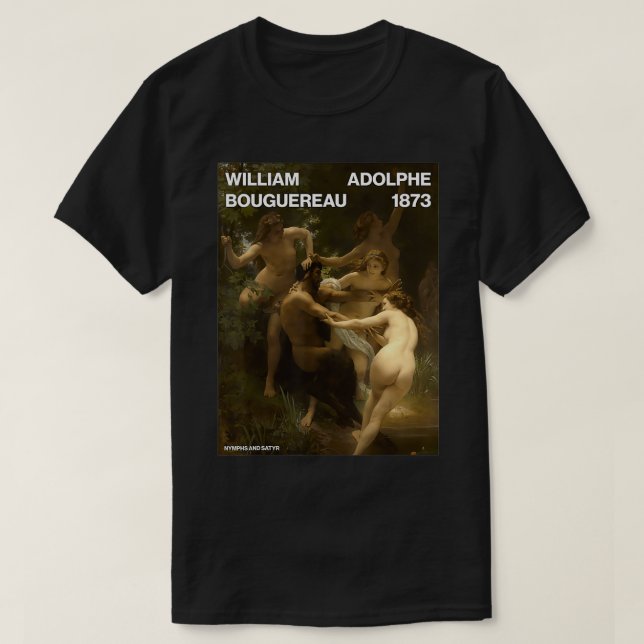 Nymphen und Satyr u2013 William Adolphe Bouguereau T-Shirt (Design vorne)