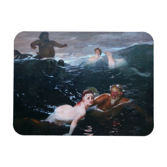Nymphen und Satyren spielen in den Wellen Magnet (Horizontal)