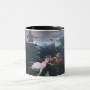 Nymphen und Satyren spielen in den Wellen Tasse