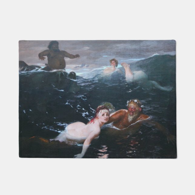 Nymphen und Satyrs Schwimmen in den Wellen Fußmatte (Vorderseite)