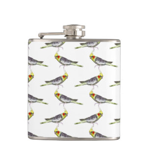 Nymphensittich-Hip-Flask (Farbe wählen) Flachmann