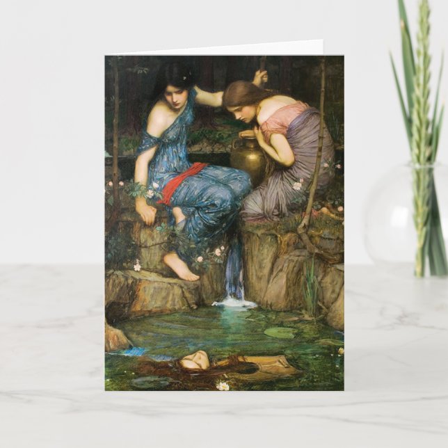 Nymphes trouvant la tête de la carte de voeux (Devant)