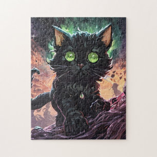 Nyx the Void Whisperer - Mystical Black Cat Art wi