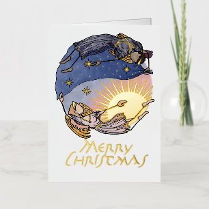 Nyx und Hespera (Nacht und Tag) Weihnachtskarte