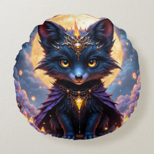 Nyx – Wächter des Mondlichts. Rundes Kissen