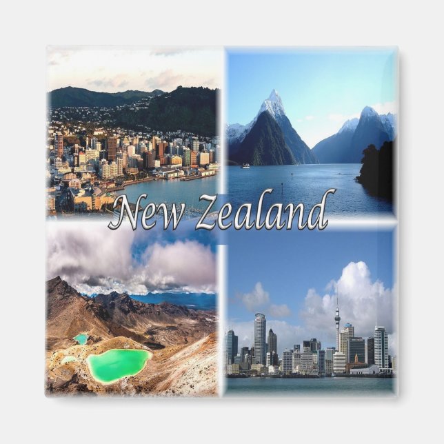 NZ005 NEUSEELAND, Mosaik, Ozeanien, Kühlschrank Magnet (Vorne)