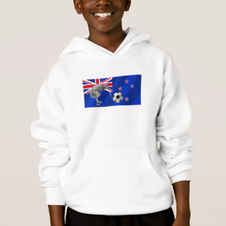 NZ alle Weiß Kiwifußball-Fußballfangeschenke Hoodie