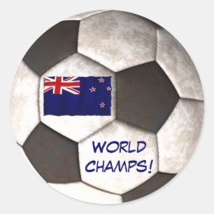 NZ Fußball "Welt kaut" Fußball Runder Aufkleber