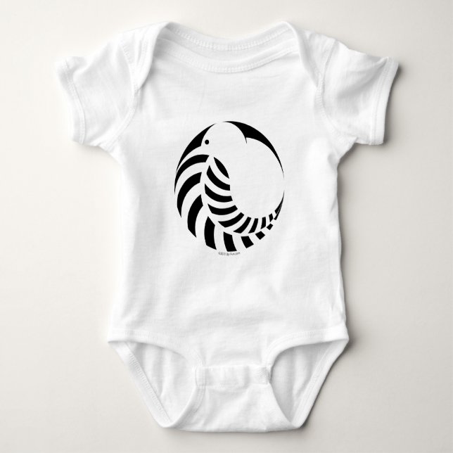 NZ Kiwi/silberner Farn Baby Strampler (Vorderseite)