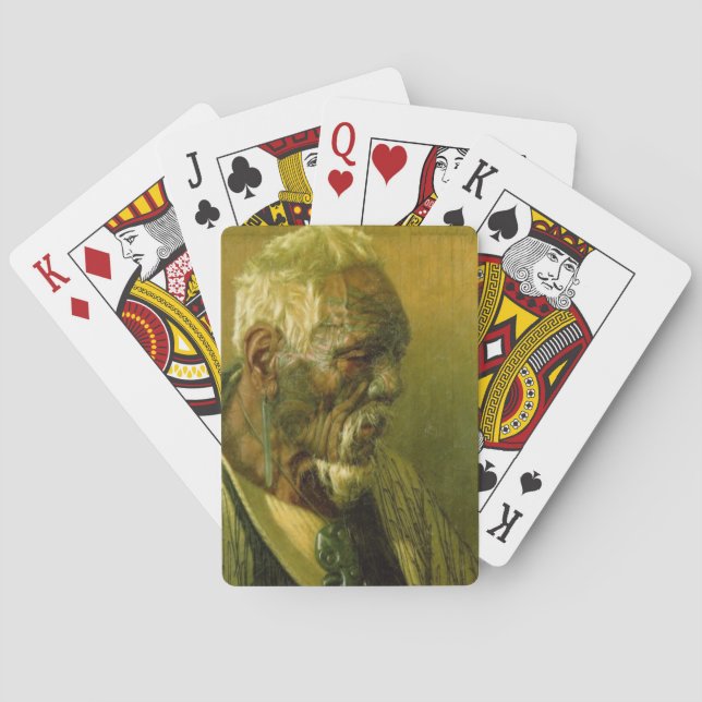 NZ Maori Leader Chieftain Historische Kunst Spielkarten (Rückseite)