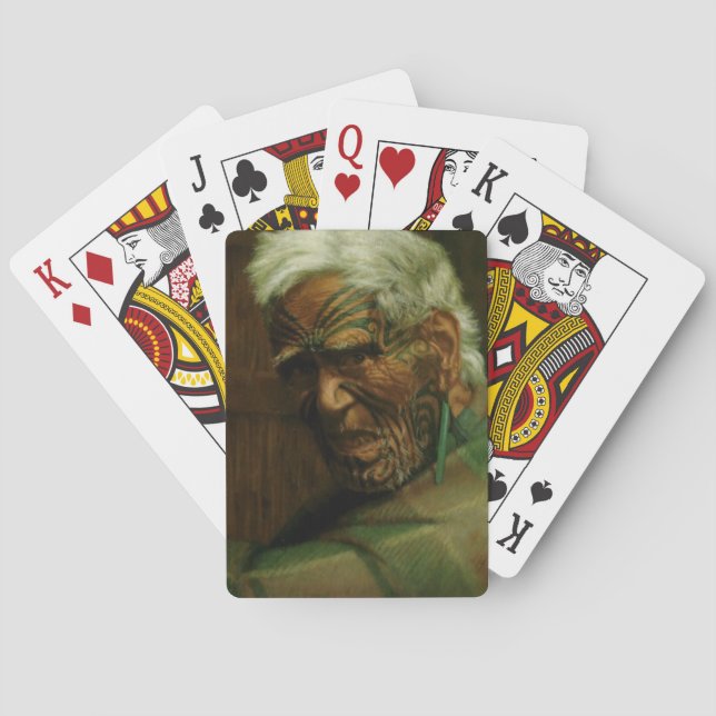 NZ Maori Leader Chieftain Historische Kunst Spielkarten (Rückseite)