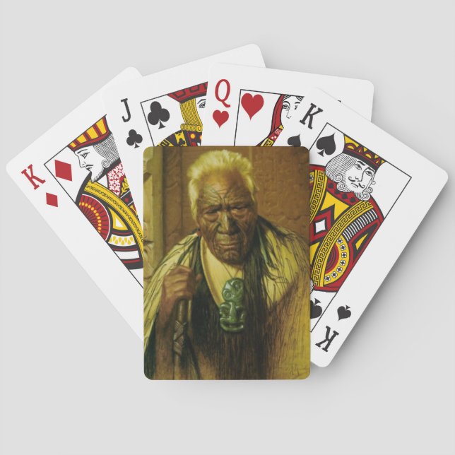 NZ Maori Leader Chieftain Historische Kunst Spielkarten (Rückseite)